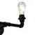 Produktbild 5 för Vägglampa 2-vägs svart 2 x E27-lampor