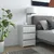 Produktbild för Sängbord vit höglans 40x35x62,5 cm konstruerat trä