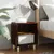 Produktbild för Sängbord med massiva ben Rökfärgad ek 40x30x50 cm