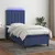 Produktbild för Ramsäng med madrass & LED blå 90x190 cm tyg
