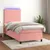 Produktbild för Ramsäng med madrass rosa & LED 100x200 cm sammet